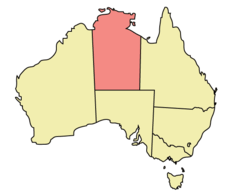 Mapa ning Australia kambe ning the Northern Territory makapasala