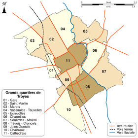 Voir sur la carte administrative de Troyes