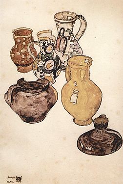 Cruchons par Egon Schiele (1918).