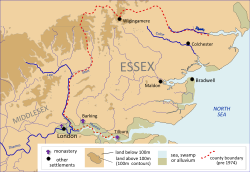 Ессекс: історичні кордони на карті