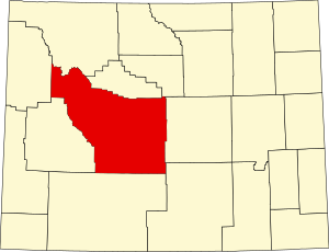 Map of Wyoming highlighting Fremont County