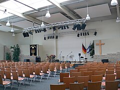 Großer Saal des Gemeindegebäudes der Freien Christengemeinde Ravensburg
