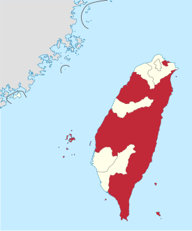 Peta mengambarkan subbahagian yang merupakan sebahagian daripada wilayah ini (merah) pada nama sahaja