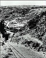 Funicular usado en la construcción del Dique Florentino Ameghino