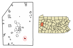 Location of Saxonburg in Butler County, Pennsylvania