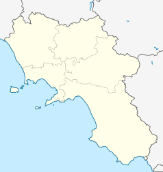 Mapa konturowa Kampanii, w centrum znajduje się punkt z opisem „Salerno”