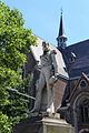 Het in 2020 verwijderde standbeeld van Leopold II in Ekeren.