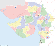 Map indicating the location of Bhavnagar