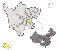 四川省中の内江市の位置