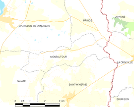 Mapa obce Montautour