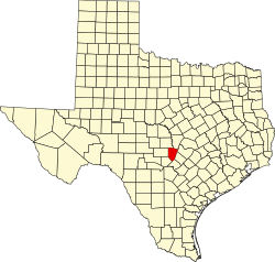Blanco County na mapě Texasu