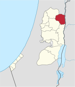 Location of Tubas Governorate