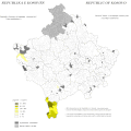 Distribution of Gorani in Kosovo by settlements.