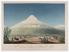 Le Chimborazo vu depuis le plateau de Tapia (1816)