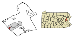 Location of Lansford in Carbon County, Pennsylvania