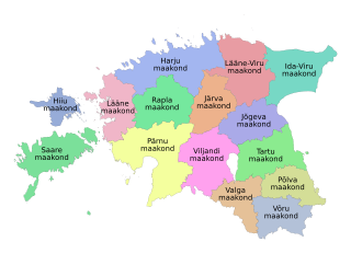 Karta Estonskih okruga