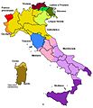 Italy dialect map