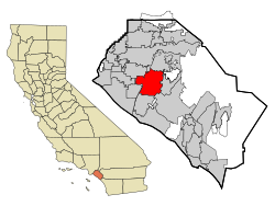 موقعیت شهر سانتا آنا در شهرستان اورنج واقع در ایالت کالیفرنیا