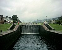 Locks on the Caledonian Canal at Fort Augustus