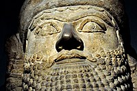 رأس لاماسو من قصر أسرحدون ، من نمرود ، العراق ، القرن السابع قبل الميلاد - المتحف البريطاني