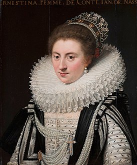 Ernestine-Yolande de Ligne (1594 †1668), fille de Lamoral Ier, épouse de Jean VIII de Nassau-Siegen (1583†1638), comte de Nassau-Siegen.