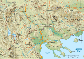 Carte topographique de la Macédoine.