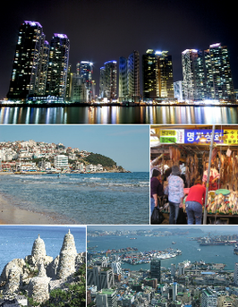 Een collage van Busan