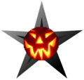 The Barnstar o'Lantern may be awarded to those who make outstanding contributions to WikiProject Halloween or Halloween related articles. Designed as a peace offering after I was unforgivably rude to the founder of the project.