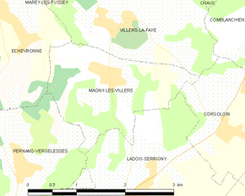 Mapa obce Magny-lès-Villers