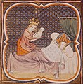 Geboorte van Filips II Augustus (Grandes Chroniques de France, 14e eeuw).