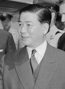 Chân dung của Ngô Đình Diệm, tổng thống Việt Nam Cộng hòa lúc bấy giờ.