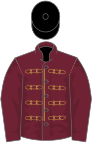 CLARET, GOLD braid, CLARET sleeves, black cap