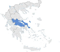 Χάρτης της Ελλάδας με Στερεάς Ελλάδας