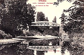 Commune de Sabarat : Vue du pont des chemins de fer du Sud-Ouest entre 1900 et 1920.