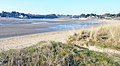 Guidel-Plage et l'estuaire de la Laïta à marée basse vus depuis la dune du Pouldu.