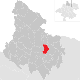 Poloha obce Auberg v okrese Rohrbach (klikacia mapa)