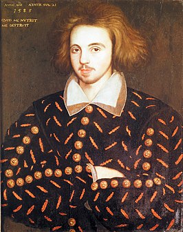 Anoniem portret waarvan wordt aangenomen dat het Christopher Marlowe toont.