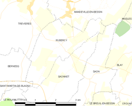 Mapa obce Rubercy