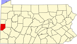 Map of Pennsylvania highlighting Beaver County