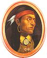 Q314960 artistieke weergave van Chief Pontiac ongedateerd geboren in 1720 overleden op 20 april 1769