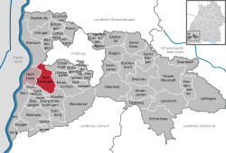 Elhelyezkedése Baden-Württemberg térképén