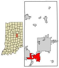 Location in Madison County, Indiana