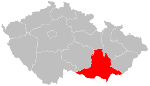 Южноморавский край на карте