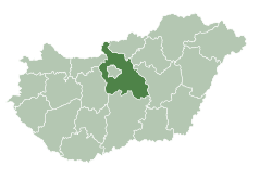 Pest vármegye elhelyezkedése Magyarországon