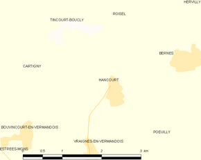 Poziția localității Hancourt