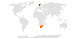 Lägeskarta för Sverige och Sydafrika