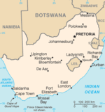 Location of Pretoria in South Africa