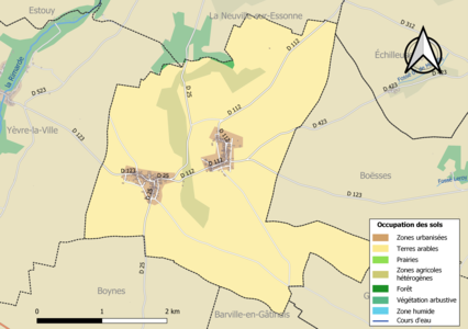 Carte des infrastructures et de l'occupation des sols de la commune en 2018 (CLC).