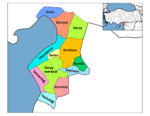 التقسيم الإداري التركي للوا اسكندرون