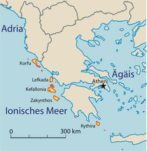 Ionische eilanden bij Griekenland